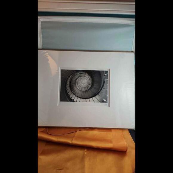 Printed Black and White photo Spiral Staircase 12 inches x 15 1/2 - Picture 3 of 3